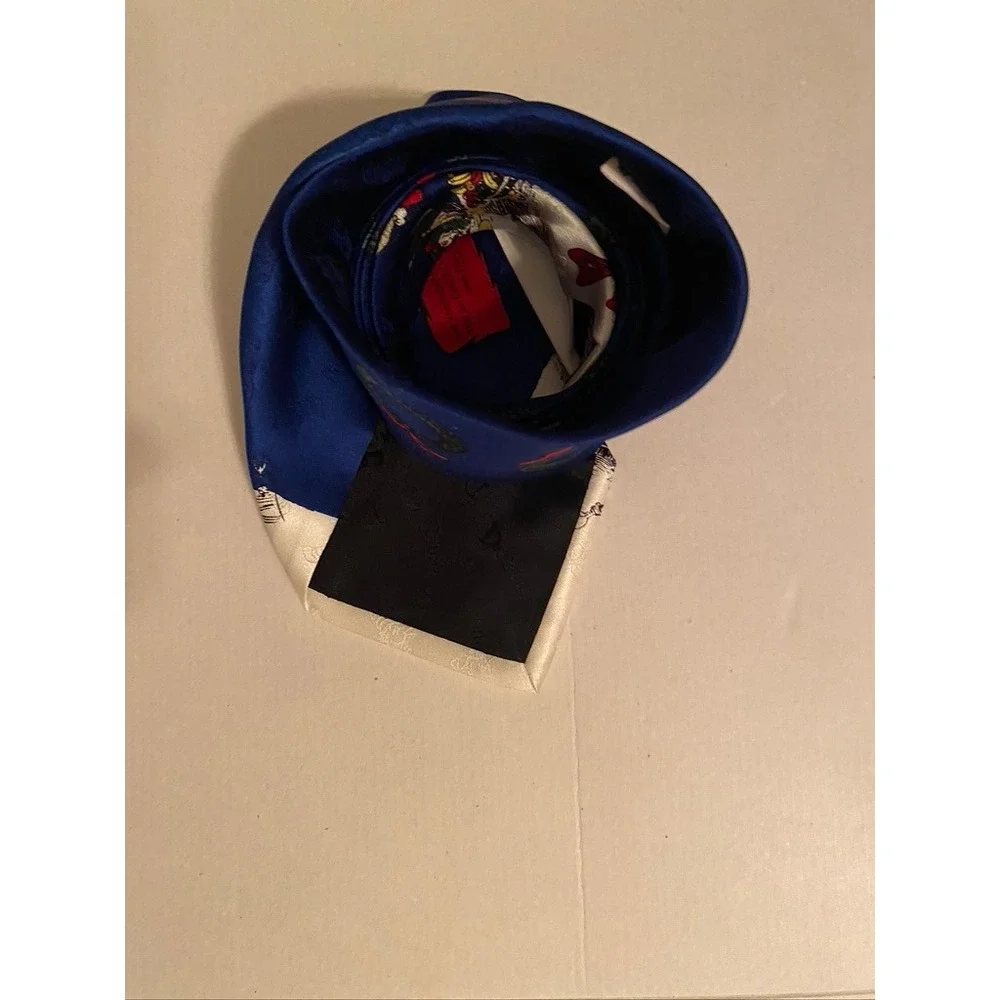 Dr. Seuss How the Grinch Stole Christmas Silk Tie Blue Holiday Roast Beast 1994